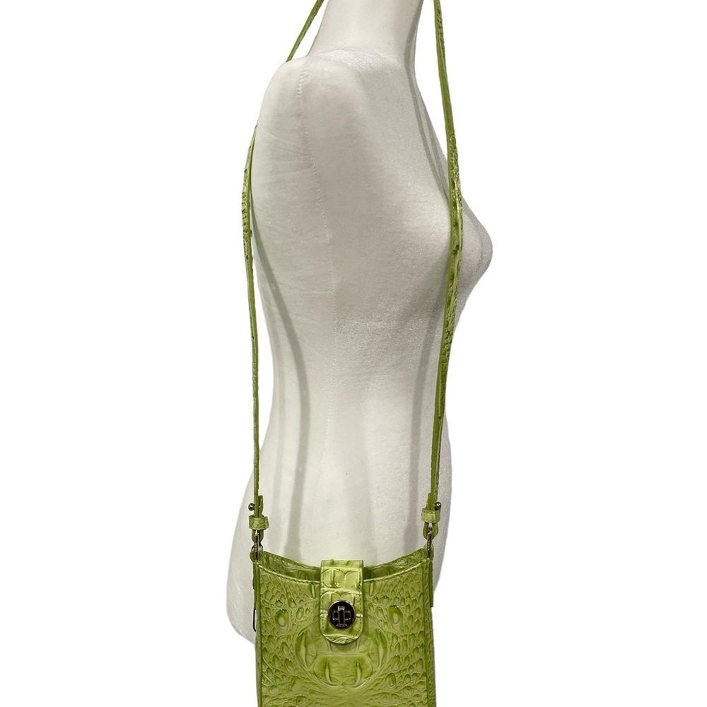 Women’s Lime Green Croc-Embossed Crossbody Bag - Picture 5 of 6